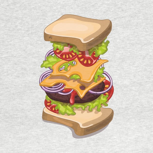 Cheeseburger sandwich by nickemporium1